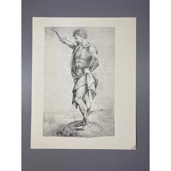 Signorelli, St John the Baptist, Drawing, Print, Classic Art, ~ 240623-WH 595 - Picture 2 of 3